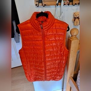 Orange Zip Front Puffer Vest from Lotte Mart Korea